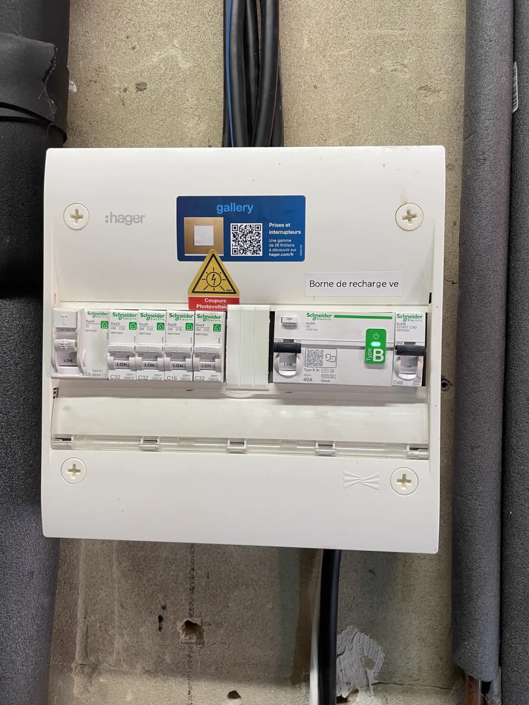 Tableau électrique aux normes après installation IRVE